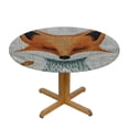 thumbnail image 3 of Orinice Fox Leaves Twigs Round Table Cover Stain Resistant Washable Indoor Outdoor Tablecloth Kitchen Dining Wedding Parties 100% Polyester Fiber 31-35, 3 of 8