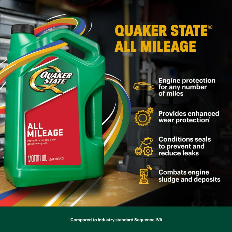 Quaker State All Mileage Synthetic Blend 5W-20 Motor Oil, 5 Quart