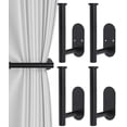 thumbnail image 1 of Soportes para cortinas Hoousuper 304 de acero inoxidable negro, 4 unidades, 1 of 7