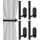 thumbnail image 1 of Soportes para cortinas Hoousuper 304 de acero inoxidable negro, 4 unidades, 1 of 7