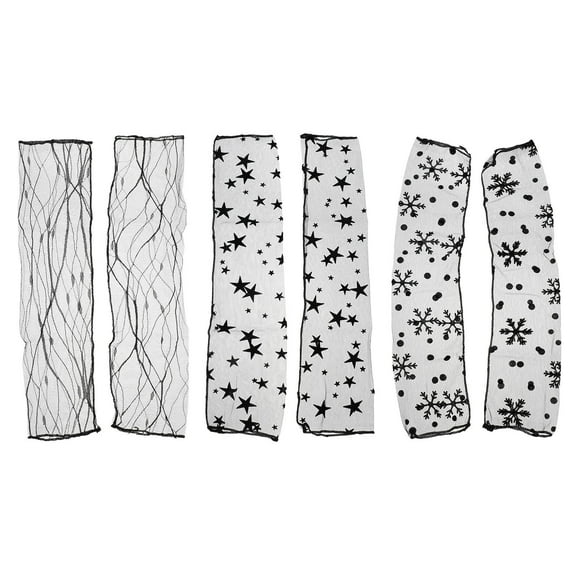 CRAFTHROU 3Pairs Ultra Thin Fingerless Arm Sleeves Women Lace Cuffs