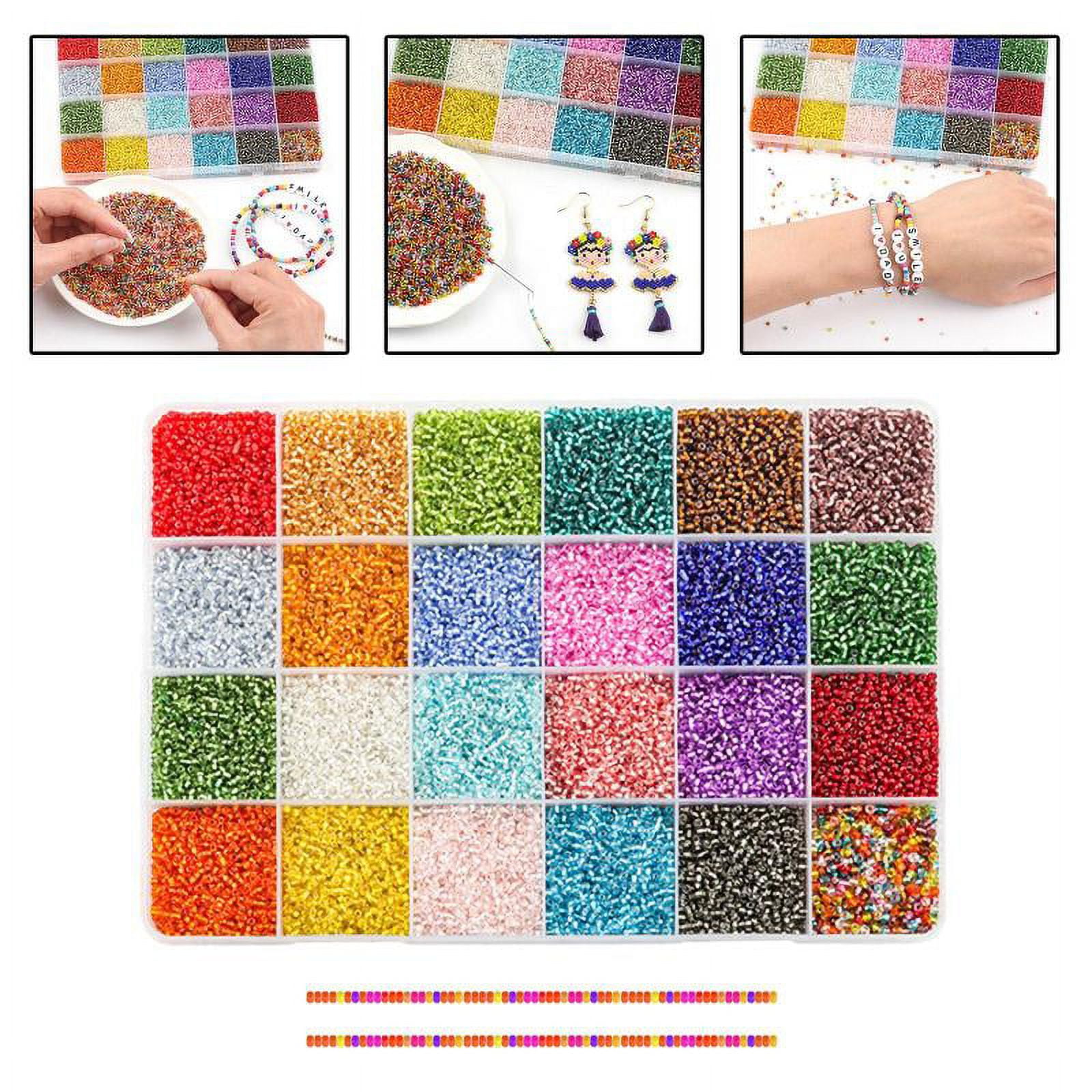 23000Pcs 2mm Glass Seed Beads for Jewelry Making Small Beads for Jewelry  Making Tiny Beads Mixed Beads 