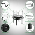 thumbnail image 5 of VINGLI 33" Round Metal Wood Burning Fire Pit with Dual Swivel Cooking Grates, 5 of 8