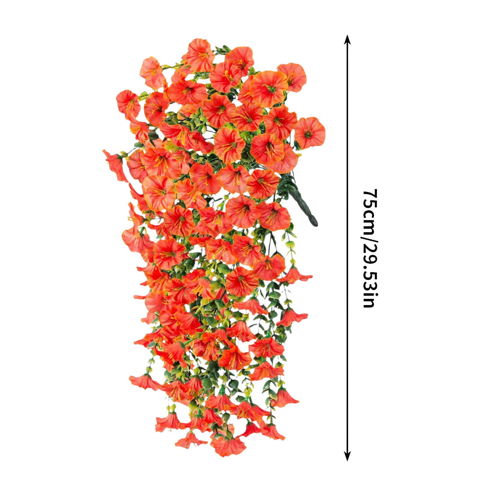 Utoimkio Artificial Hanging Plants Orange Faux Flowers Vines Spring Summer Decoration Fake Silk Flower for Front Porch Balcony