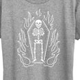 thumbnail image 3 of Instant Message - Skeleton In Coffin With Flames - Women's Short Sleeve Graphic T-Shirt, 3 of 6
