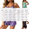 thumbnail image 4 of Loopsun Womens Pajamas Sets Print Wave Hem Thin Straps Top Elastic Waist Shorts Two Piece Flowy Loungewear, 4 of 5