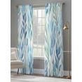 thumbnail image 4 of Blue Green Leaf Sheer Curtains 84 Inch Length 2 Panels Set, Summer Vintage Watercolor Plant Voile Window Treatment Rod Pocket Curtains Sheers Drapes for Bedroom/Living Room/Kitchen 52"x84"x2, 4 of 7