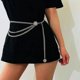 thumbnail image 1 of Women Fashion Belt Hip High Waist Gold Silver Narrow Metal Chain Chunky Fringes Diamond Waist Chain, 1 of 5