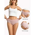 thumbnail image 2 of Buankoxy Cotton Underwear for Women Mid Rise Soft Stretch Breathable Ladies Panties 6 Pack, Size 8, 2 of 6