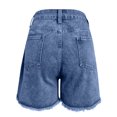 thumbnail image 6 of OSOLU Solid Color Jean Shorts For Women High Waisted Casual Denim Shorts Cute Trendy Summer Denim Jorts With Pockets Daily Relaxed Fit Breathable Bottoms, 6 of 7