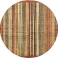 thumbnail image 1 of Ahgly Company Indoor Round Abstract Metallic Gold Abstract Area Rugs, 8' Round, 1 of 6