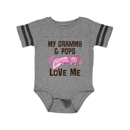 

Inktastic Grammy and Pops Love Me Axolotl Gift Baby Girl Bodysuit