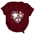 thumbnail image 1 of Gibobby Playera Corte clásico para Mujer Mujeres Casual Impresión Manga Corta Cuello Redondo Camiseta Suelta Blusa Tops(Vino,G), 1 of 4