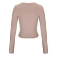 thumbnail image 3 of Timegard Going out Tops for Women Scoop Neck Long Sleeve Slim Tee Undershirts Casual Comfy Crop Tops, 3 of 7