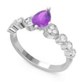thumbnail image 2 of Diamond-Capitals 1.25 Carat Stylish Natural Diamond Amethyst Gemstone Bridal Ring for Women 14K White Gold Size 6, 2 of 8
