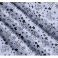 thumbnail image 3 of Soimoi Blue Cotton Cambric Fabric Star & Snowflakes Text Print Sewing Fabric Yard 56 Inch Wide, 3 of 7