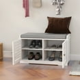 thumbnail image 7 of White 28.74 in. Bedroom Bench with 2 Barn Doors, 7 of 7