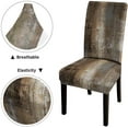 thumbnail image 6 of Brown and Grey Chair Covers Dining Chair Slipcover Set of 4 Stretch Parsons Chair Slipcovers Universal Removable Washable Chair Seat Covers Protector for Dining Room Kitchen Hoteland Party, 6 of 6