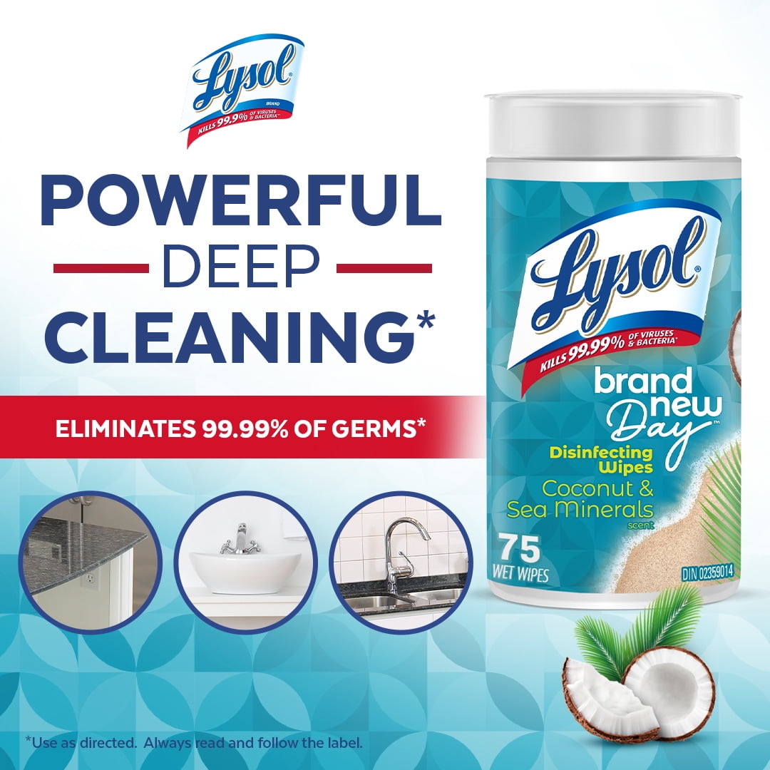 LYSOL® DISINFECTING WIPES - Brand New Day™ Coconut and Sea Minerals, 75ct