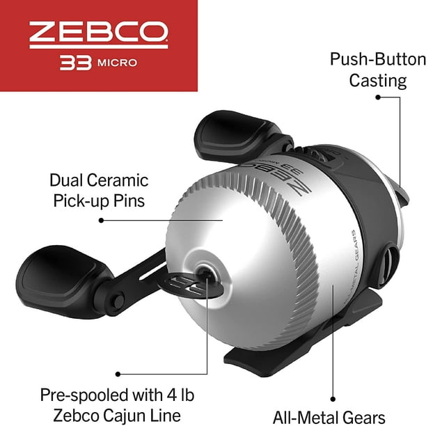 Zebco 33 Spincast Reel And 2-Piece Fishing Rod Combo, Comfortable Eva Handle, Quickset Anti-Reverse Fishing Reel