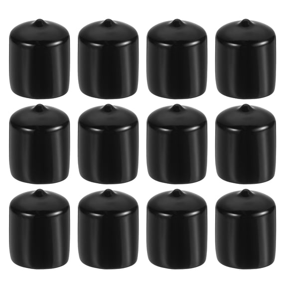 Uxcell Round Rubber End Caps Flexible Rubber Screw Covers for Metal Tube 1" 12pcs