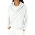 thumbnail image 2 of UrbanFashion Women’s Cowl Neck Knit Sweater Cozy Long Sleeve Soft Pullover Elegant Retro Top, 2 of 4