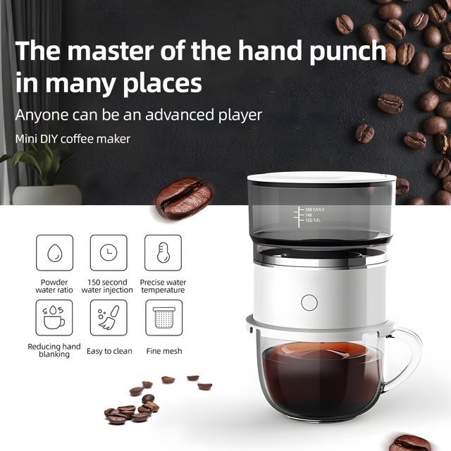 Coffee Pour Over Coffee Dripper 6.76oz 1-3 Cup Reusable Pour Over Coffee Maker Coffee Self Brewing Dripper for Camping / Business Trip / Home and Office