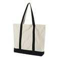 thumbnail image 4 of Canvas Tote Bag Reusable Grocery Shopping Bag Top Zipper Closure Daily Essentials Large Capacity Portable Shopping Bag Black, 4 of 7