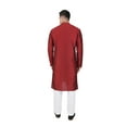 thumbnail image 3 of TRILOKI Mens Kurta Pajama Set Art Silk Ethnic Indian Traditional Wear Wedding Designer Ethnic Diwali Puja Kurta Payjama Set, 3 of 6