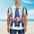 thumbnail image 2 of Xecao Cute Gnomes in USA1 print Hawaiian shirt - a stylish short-sleeve button-down for men, perfect for casual beach and tropical outings., 2 of 9