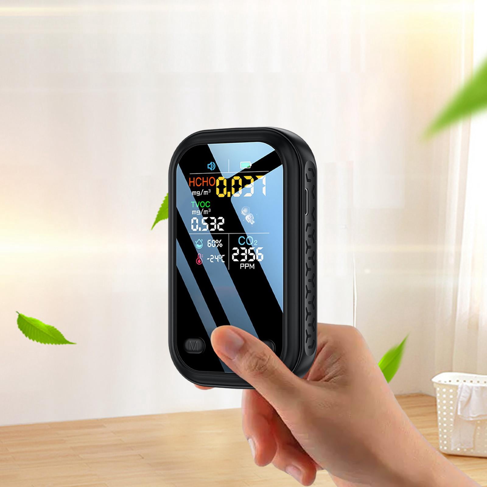 Tnarru CO2 Digital Monitor Air Quality Tester Portable Digital CO2 Temperature Humidity Meter Carbon Dioxide Monitor for Living Room Black