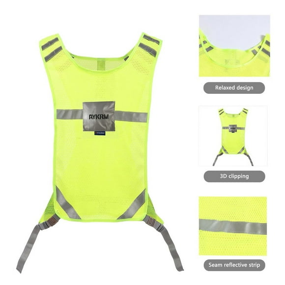 Qiopertar Clearance Free Shipping Great Reflective Vest Sport Running Cycling Biking Walking Tops Unisex Outdoor under $5 Saving Up To 90% Off