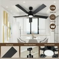 thumbnail image 3 of Vagizm Ventilador de Techo con Control Remoto de Luz: Ventiladores de Recámara Modernos de 52 Pulgadas - Motor de CC Reversible Silencioso - Uso en Interiores para el Hogar (Negro Mate-5, 52 Pulgadas), 3 of 7