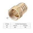 thumbnail image 4 of Uxcell 32mm Barbed x G1 Female Barb Hose Fitting Brass with Hose Clamp, 4 of 5
