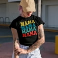 thumbnail image 2 of Mama, Mother's Day or Birthday, Groovy Retro Wavy Text Merch Gift, Military Green T-Shirt, XL, 2 of 5