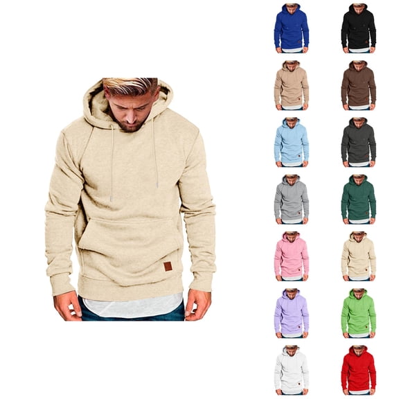 Essentials Hoodies for Men 2025 Long Sleeve Pullover Hooded Sweatshirt with Pockets Plain Hoody Mens Hoodies