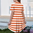 thumbnail image 5 of CCRFTGI Short Sleeve Dresses for Child Girls 7-8 Casual Summer A Line Skater Dress Cute Striped Dresses Party Girls Clothes Fashion Orange 5-6 Years, 5 of 5