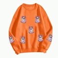 thumbnail image 5 of Towmus Women Halloween Sweatshirts Sequin Ghost Long Sleeve Shirt Oversized Crewneck Fall Pullover Tops, 5 of 6
