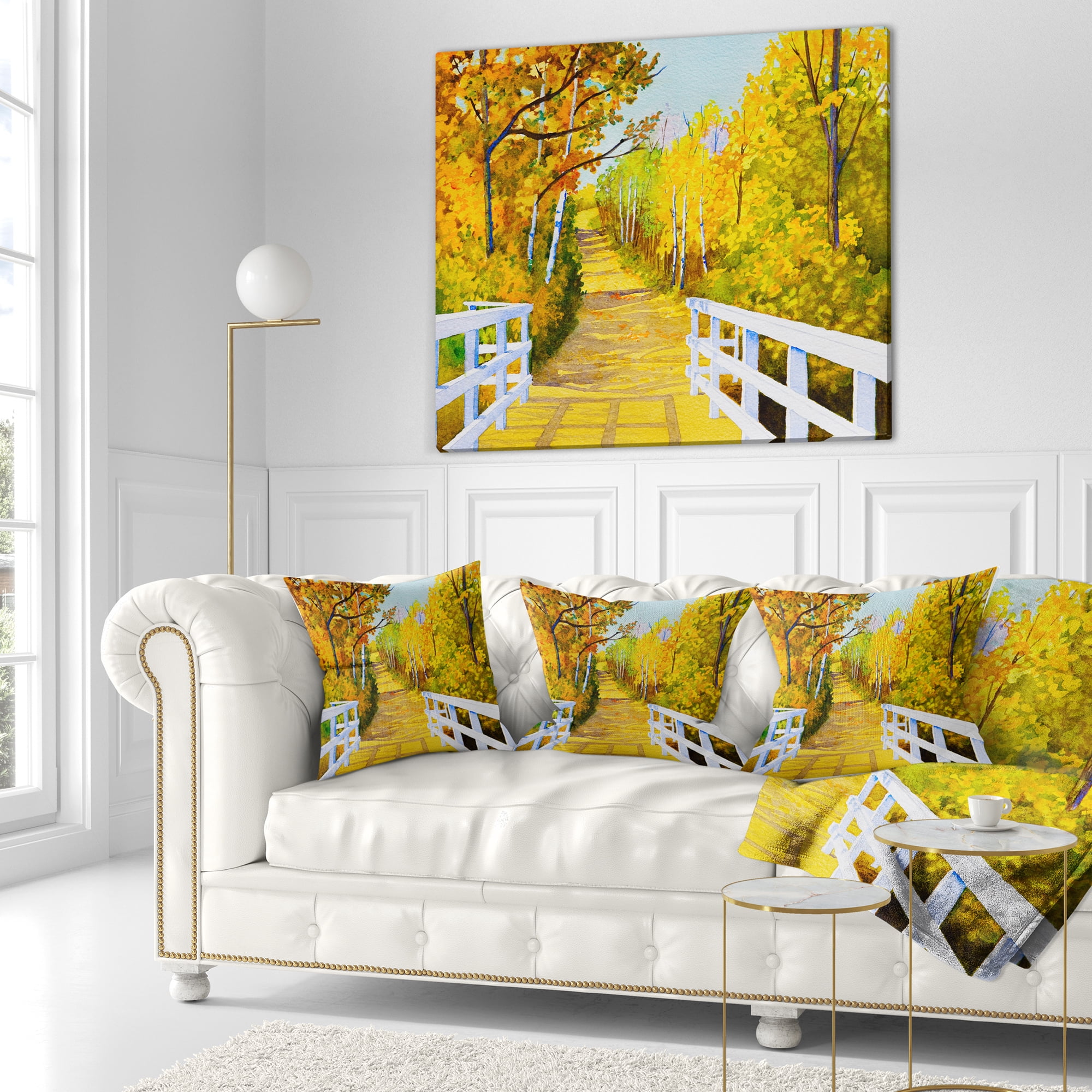 Designart Parkland Trails - Photography Throw Pillow - 18x18