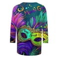 thumbnail image 4 of CaiJunJia Mardi Gras Shirts Clearance,Women's Casual 3/4 Sleeve Tops Crew Neck Knit Basic T Shirts,2025 Mardi Gras Clothing, 4 of 5