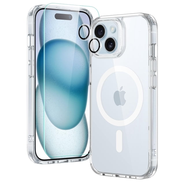 Set de fundas ESR para iPhone 15 con protector de pantalla de vidrio templado