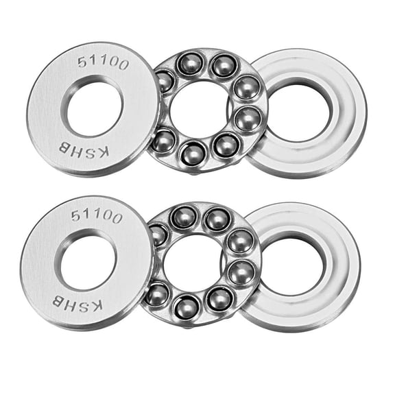 51100 Thrust Ball Bearings （10mmx24mmx9mm） Chrome Steel ABEC3 Single Row Roller 2pcs