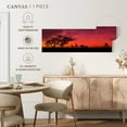 thumbnail image 4 of Elephant Stock Panoramic Sunset Safari Wall Art - Panoramic Canvas Wall Art - Living Room Wall Decor - Nature Canvas - Black And Orange Decor - 30" x 10", 4 of 4