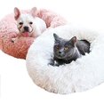 thumbnail image 5 of Modern Soft Plush Round Pet Bed for Cats or Small Dogs, Mini Medium Sized Dog Cat Bed Self Warming Autumn Winter Indoor Snooze Sleeping Cozy Kitty Teddy Kennel (20'' D x 8'' H, Light Grey), 5 of 5