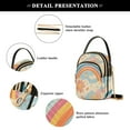 thumbnail image 4 of FORMRS Crossbody Bag for Women Quilted Travel Shoulder Cell Phone Purse with Chain Strap Handbag, Pink Retro Sun, 4 of 7