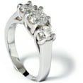 thumbnail image 3 of Pompeii 1 3/8ct Three Stone Lab Grown Diamond Engagement Ring 14K White Gold (F,VS), 3 of 5