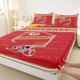 thumbnail image 3 of Feelyou Eat Sleep Sports Twin Sheet Sets, Red Peru Football Helmet Twin Fitted Sheet, Teens Kids Boys Girls Flat Sheet, Breathable Home Decor, 3pcs, 3 of 7