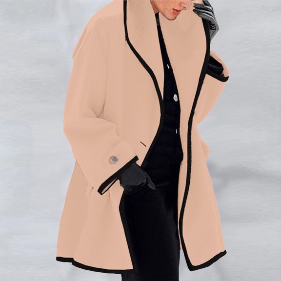 Womens Winter Wool Coat Trench Jacket Ladies Warm Slim Long Overcoat Outwear 3 Season Trench Coat Winter Coats Women plus 3x plus Jackets for Women Girls down Sweater Jacket plus Size Cropped Jackets