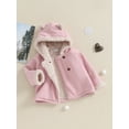 thumbnail image 4 of Bagilaanoe Little Girl Hooded Jacket Toddler Corduroy Long Hoodie Cardigan Coat 4T 5T 6T 7T Kids Spring Fall Warm Outwear, 4 of 9