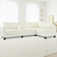 thumbnail image 5 of Modern L-Shaped Sectional Sofa, 4 Seats Modular Couch With Storage Console Cup Holders USB Charging Ports For Living Room Apartment Office, 5 of 15